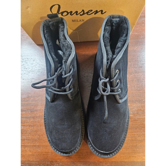 Jousen Milan Mens 13 Black Casual Ankle Chukka Alpine Style Suede Boot - Picture 3 of 12